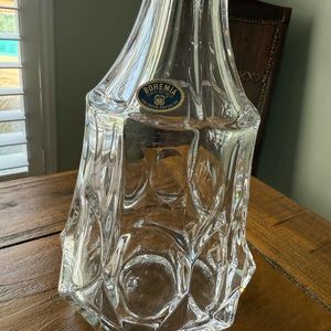 Vintage Bohemia Czech Cut clear Crystal Wine Decanter